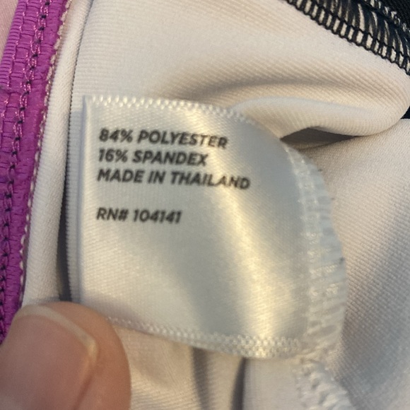 Lady Hagen Womens Size M Golf Polo Shirt Black White Colorblock Purple Trim - Picture 8 of 11